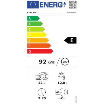 Pyramis DWG 60SI Εντοιχιζόμενο Πλυντήριο Πιάτων 60cm 